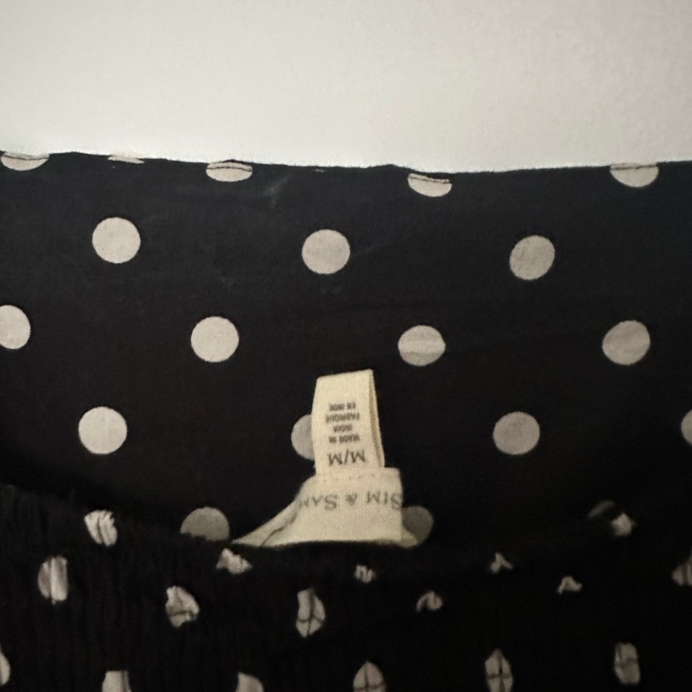 Elegant Black and White Polka Dot dress, Sim & Sam Scalloped Midi Dress - Picture 5 of 6